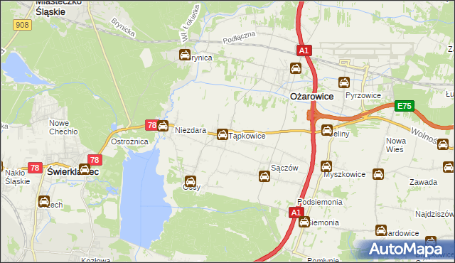 mapa Tąpkowice, Tąpkowice na mapie Targeo