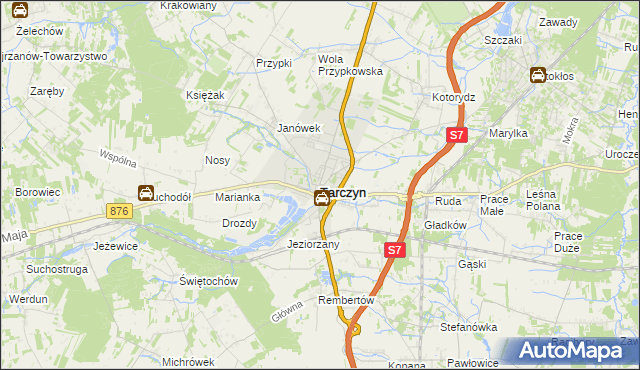 mapa Tarczyn powiat piaseczyński, Tarczyn powiat piaseczyński na mapie Targeo