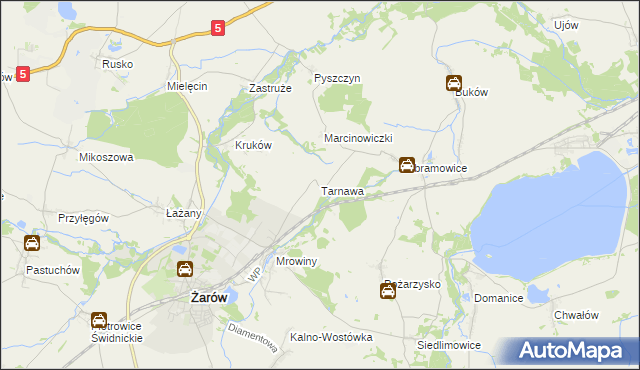 mapa Tarnawa gmina Żarów, Tarnawa gmina Żarów na mapie Targeo