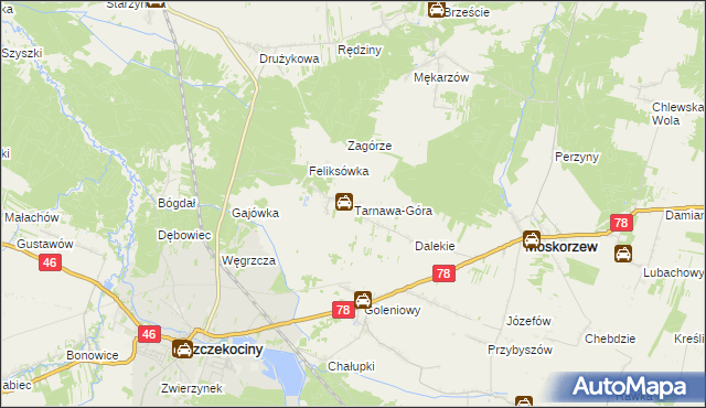 mapa Tarnawa-Góra, Tarnawa-Góra na mapie Targeo