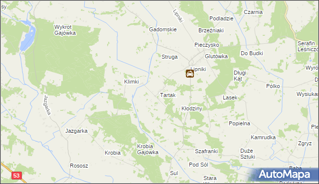 mapa Tartak gmina Łyse, Tartak gmina Łyse na mapie Targeo