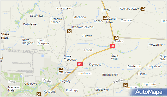 mapa Tchórz, Tchórz na mapie Targeo