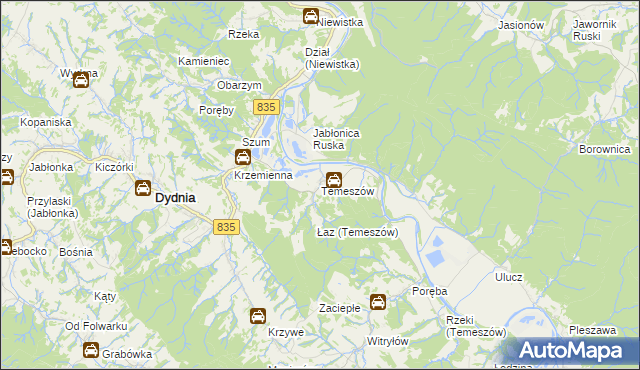 mapa Temeszów, Temeszów na mapie Targeo