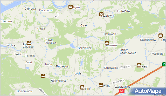 mapa Teodorów gmina Dąbrówka, Teodorów gmina Dąbrówka na mapie Targeo