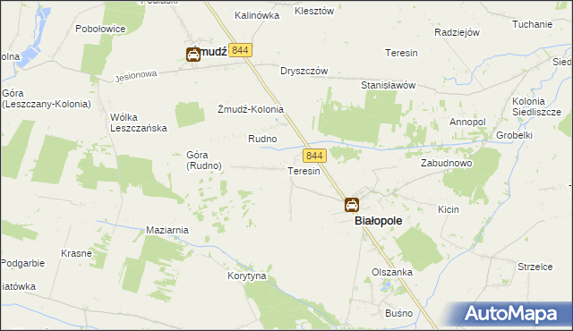 mapa Teresin gmina Białopole, Teresin gmina Białopole na mapie Targeo
