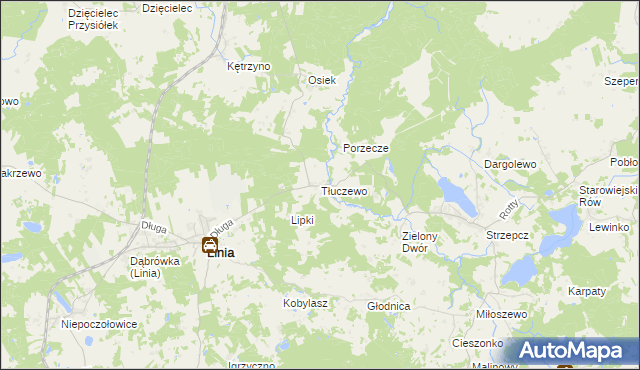 mapa Tłuczewo, Tłuczewo na mapie Targeo