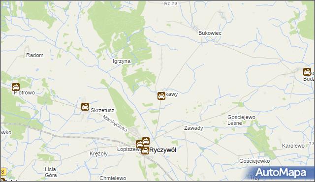 mapa Tłukawy, Tłukawy na mapie Targeo