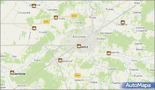 mapa Tłuszcz powiat wołomiński, Tłuszcz powiat wołomiński na mapie Targeo