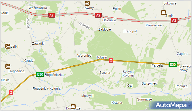 mapa Tolusin, Tolusin na mapie Targeo