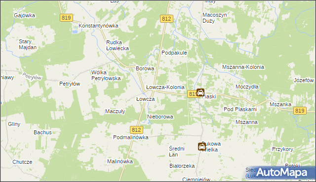 mapa Tomaszówka gmina Sawin, Tomaszówka gmina Sawin na mapie Targeo