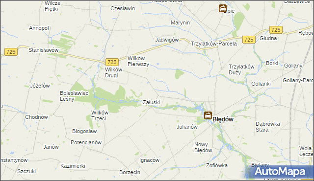 mapa Tomczyce gmina Błędów, Tomczyce gmina Błędów na mapie Targeo