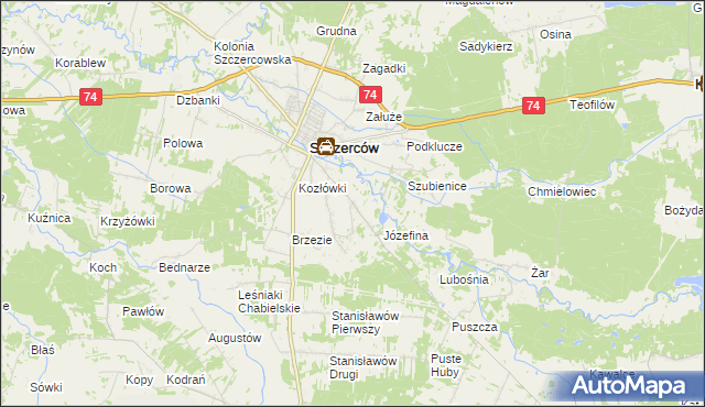 mapa Trakt Puszczański, Trakt Puszczański na mapie Targeo