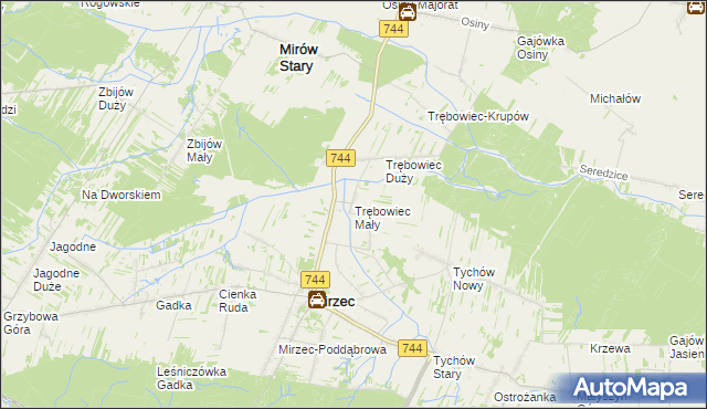 mapa Trębowiec Mały, Trębowiec Mały na mapie Targeo