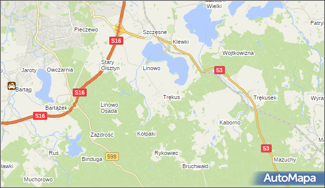 mapa Trękus, Trękus na mapie Targeo