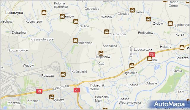 mapa Tropiszów, Tropiszów na mapie Targeo