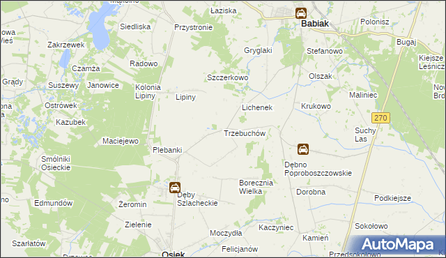 mapa Trzebuchów, Trzebuchów na mapie Targeo