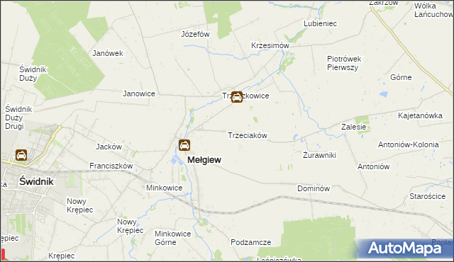 mapa Trzeciaków, Trzeciaków na mapie Targeo