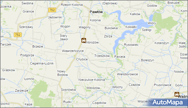 mapa Trzeszków, Trzeszków na mapie Targeo