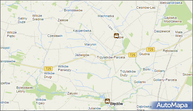 mapa Trzylatków-Parcela, Trzylatków-Parcela na mapie Targeo