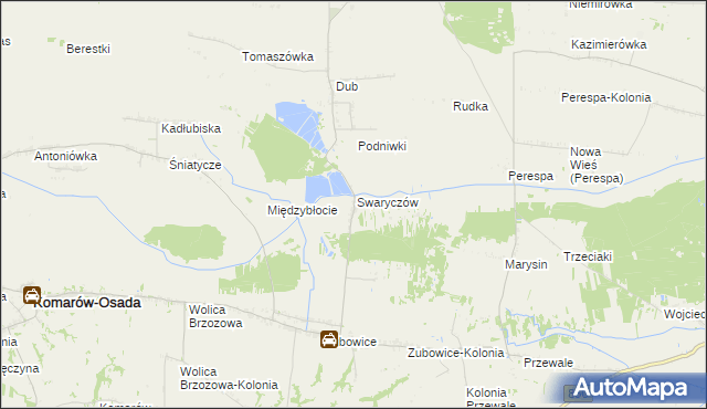 mapa Tuczapy gmina Komarów-Osada, Tuczapy gmina Komarów-Osada na mapie Targeo