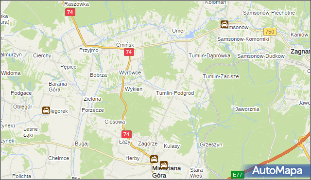 mapa Tumlin-Podgród, Tumlin-Podgród na mapie Targeo