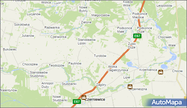 mapa Turobów, Turobów na mapie Targeo