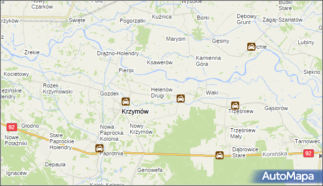 mapa Tury gmina Kościelec, Tury gmina Kościelec na mapie Targeo