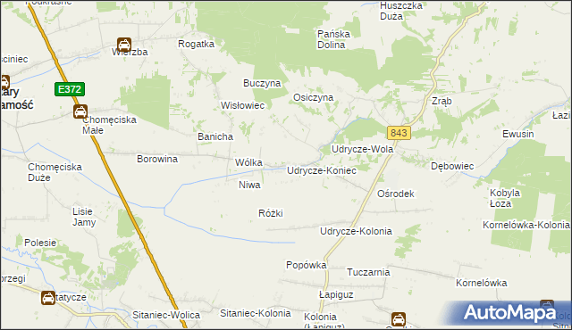 mapa Udrycze-Koniec, Udrycze-Koniec na mapie Targeo