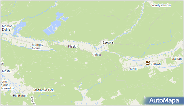 mapa Ujście gmina Janów Lubelski, Ujście gmina Janów Lubelski na mapie Targeo