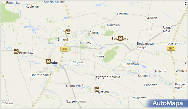 mapa Ułomie, Ułomie na mapie Targeo
