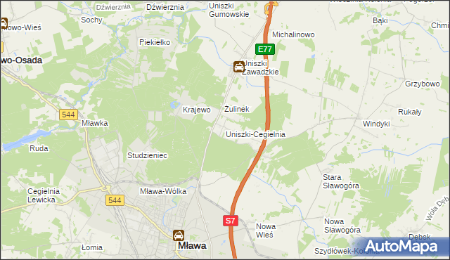 mapa Uniszki-Cegielnia, Uniszki-Cegielnia na mapie Targeo