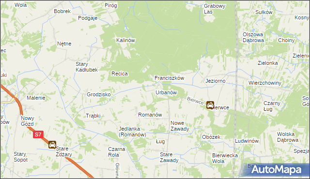 mapa Urbanów, Urbanów na mapie Targeo