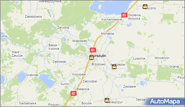 mapa Urszulin powiat włodawski, Urszulin powiat włodawski na mapie Targeo