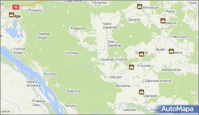 mapa Uścieniec-Kolonia, Uścieniec-Kolonia na mapie Targeo