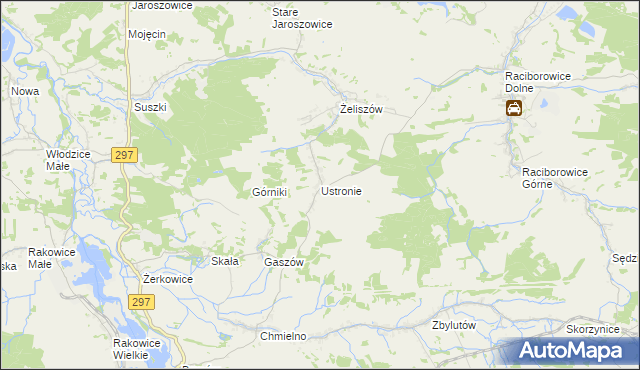 mapa Ustronie gmina Lwówek Śląski, Ustronie gmina Lwówek Śląski na mapie Targeo