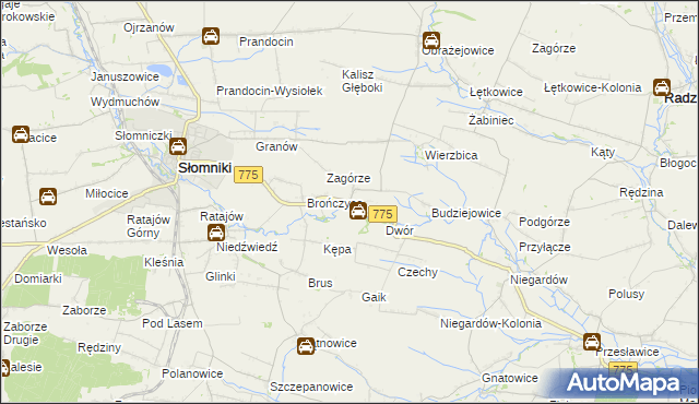 mapa Waganowice, Waganowice na mapie Targeo