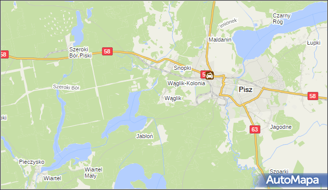 mapa Wąglik, Wąglik na mapie Targeo