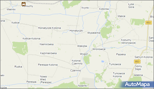 mapa Wakijów, Wakijów na mapie Targeo