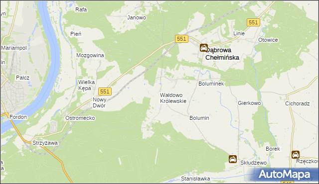 mapa Wałdowo Królewskie, Wałdowo Królewskie na mapie Targeo