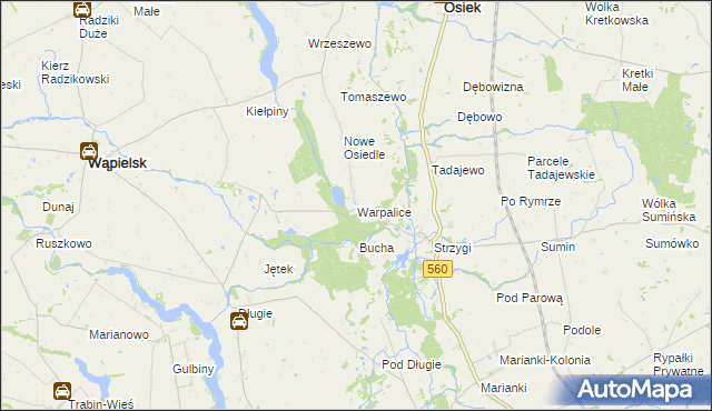 mapa Warpalice, Warpalice na mapie Targeo