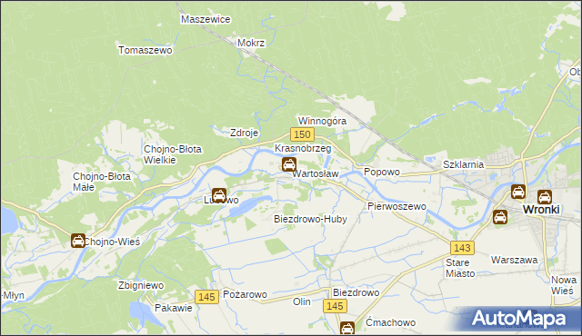 mapa Wartosław, Wartosław na mapie Targeo