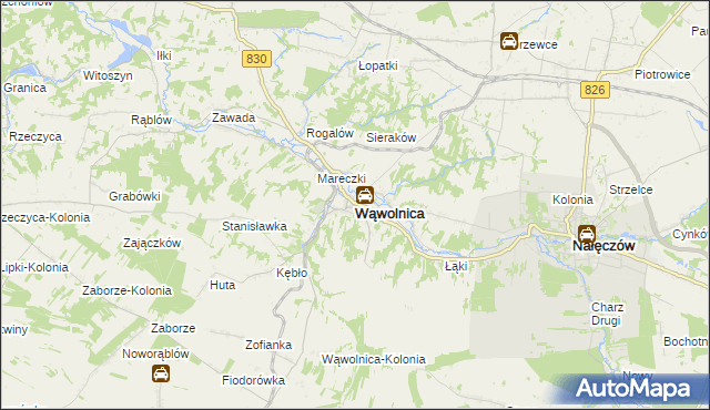 mapa Wąwolnica powiat puławski, Wąwolnica powiat puławski na mapie Targeo