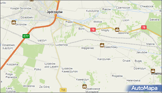 mapa Węgleniec, Węgleniec na mapie Targeo