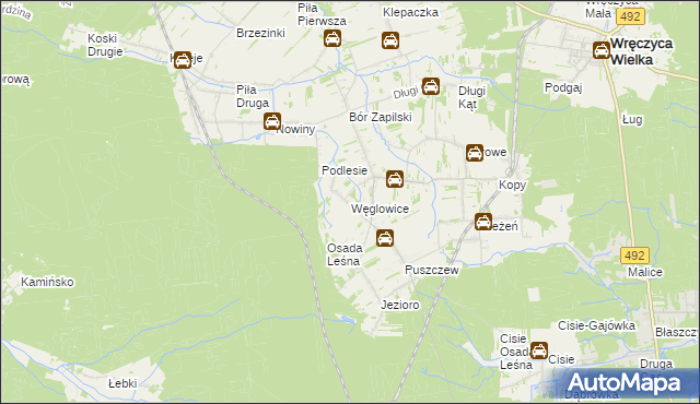 mapa Węglowice, Węglowice na mapie Targeo