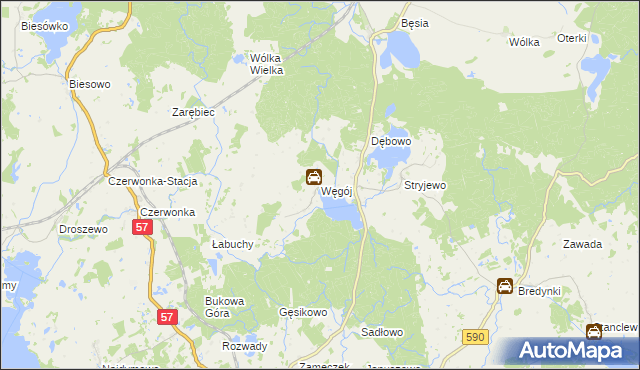 mapa Węgój, Węgój na mapie Targeo