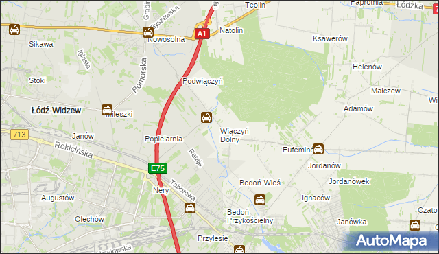 mapa Wiączyń Dolny, Wiączyń Dolny na mapie Targeo