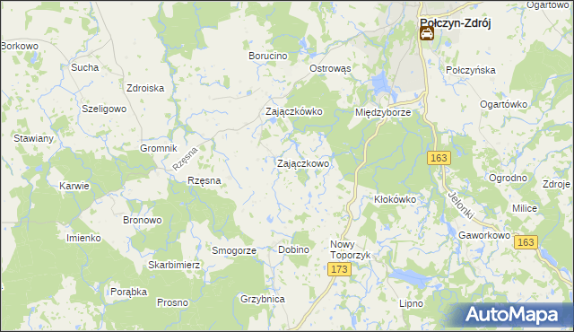 mapa Widów gmina Połczyn-Zdrój, Widów gmina Połczyn-Zdrój na mapie Targeo