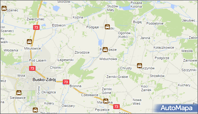 mapa Widuchowa gmina Busko-Zdrój, Widuchowa gmina Busko-Zdrój na mapie Targeo