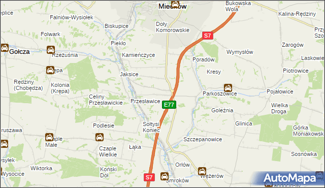 mapa Wielki Dół gmina Miechów, Wielki Dół gmina Miechów na mapie Targeo