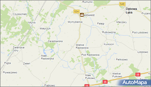 mapa Wielkie Radowiska, Wielkie Radowiska na mapie Targeo